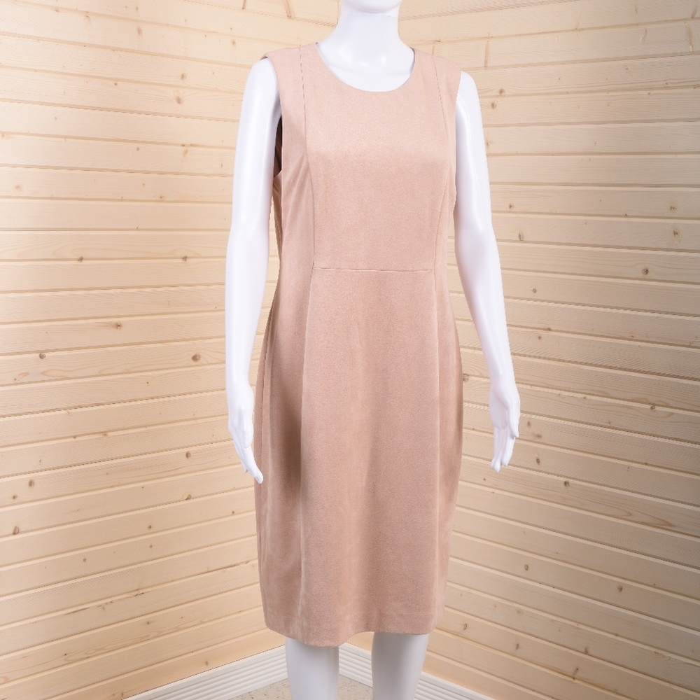 Calvin Klein Seamed Faux Suede Sheath Dress